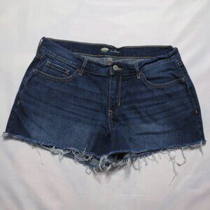 OLD NAVY womens SHORTS blue DENIM jean MID-RISE frayed REGULAR SIZE 8